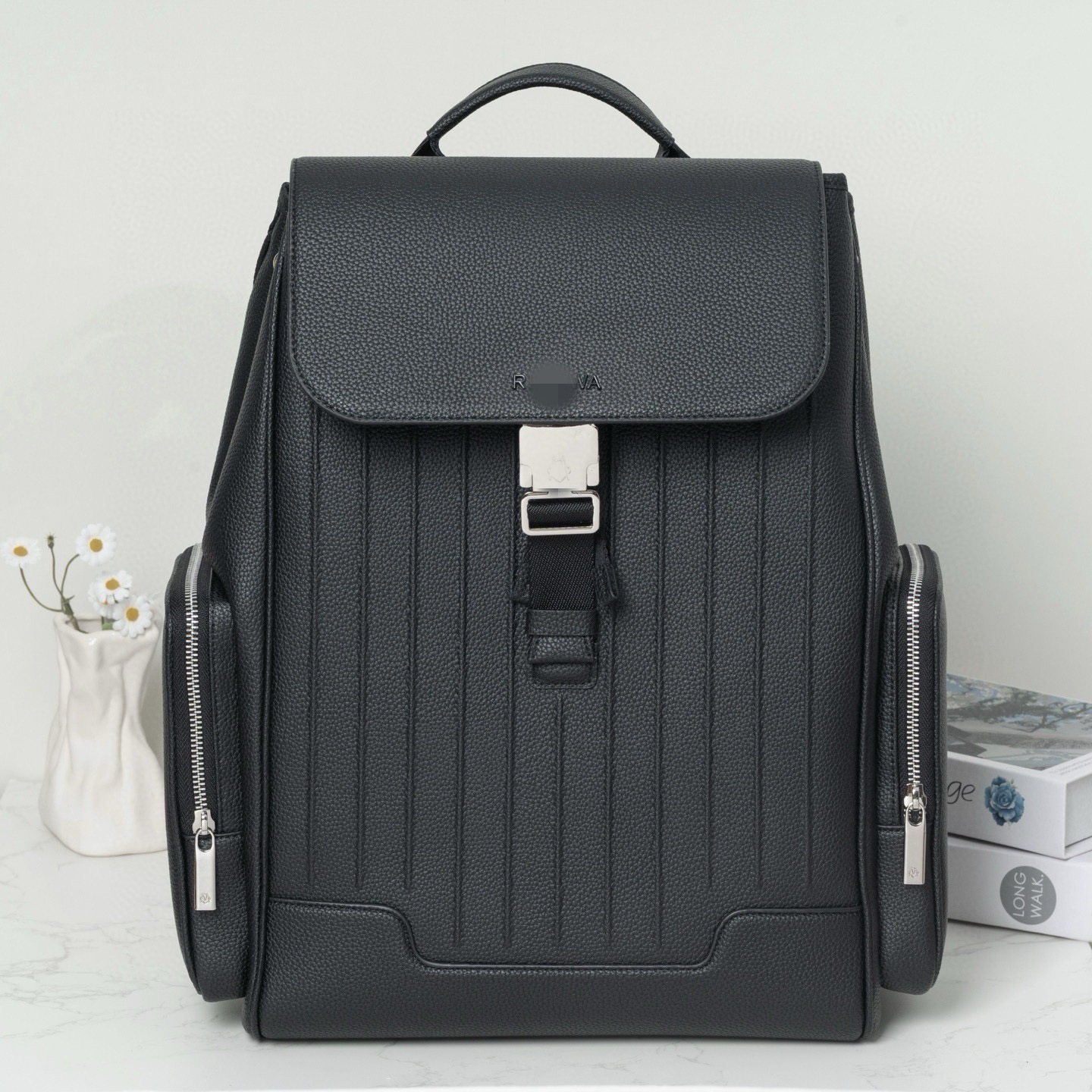 26 Vente chaude R Brand 2 0 Sac à dos de voyage en cuir noir pouvant contenir un ordinateur portable de 16 pouces et des livres