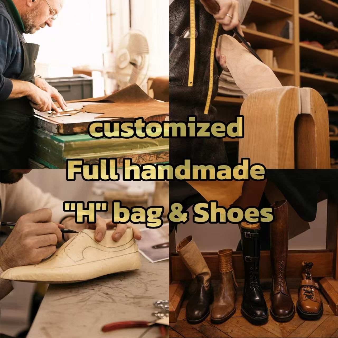 19A Full Handmade Genuine Leather Designer H Bag and H shoes Original Quality Top-quality Original Package 2023 Winter Togo leanther Epson Leather S