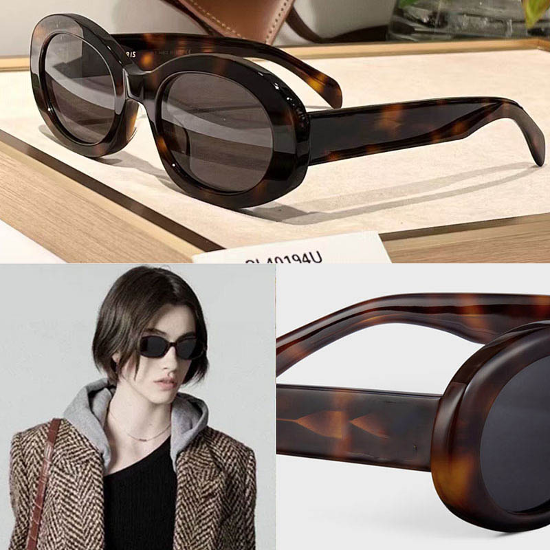 Women Oval Sunglasses 40194 Classic Retro Havana Lady mini small frame cl40194 Luxury Women Outdoor Leisure Oval Sunglasses