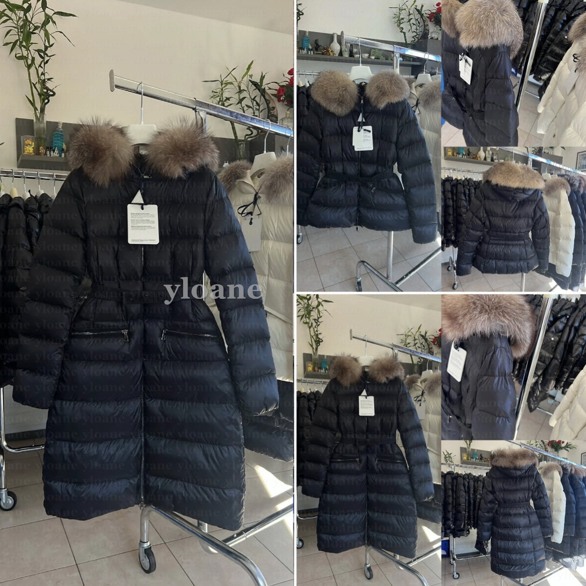 Doudoune Femme Womans designer Winter Jacket short down jackets fur coats real raccoon hair collar Boedic Casual women parkas with belt lady cotton