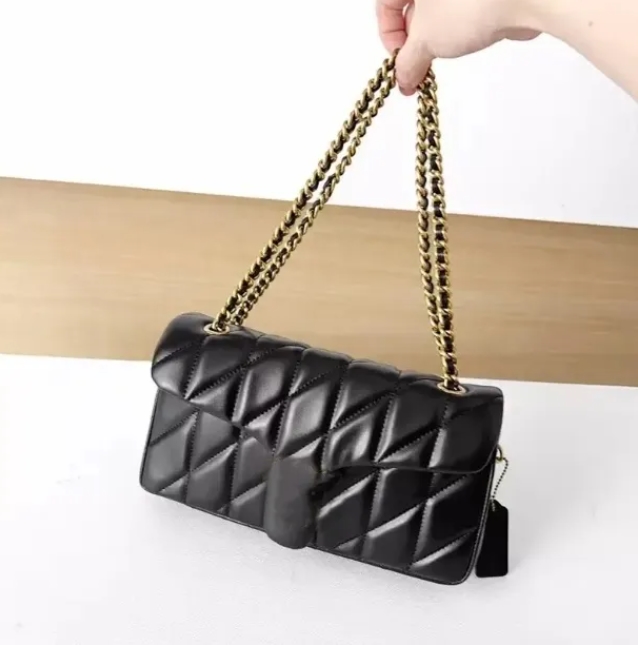 designer handbag tabby shoulder bag women genuine nappa leather quilt thread letter flap bag with chain christmas handbag crossbody bag denim tab