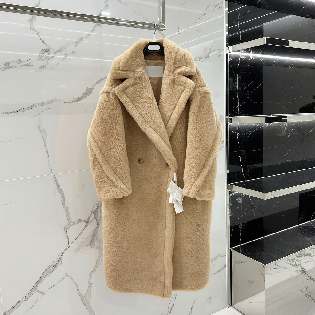 Designer Jacket Womens Fur Long Teddy Bear Jacket Authentic Women Winter Coat Warm Outerwear Overcoat Fashion Real Lambswool Coats Colored