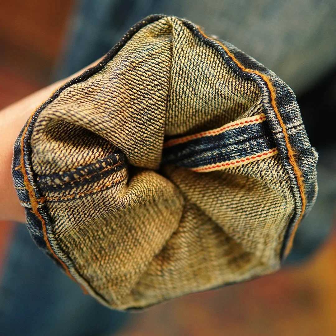 22oz Heavyweight Selvedge Denim Jeans Cotton Washed Men's Regular Straight American Retro Casual Autumn Winter Thick Pants 5KM Q260826