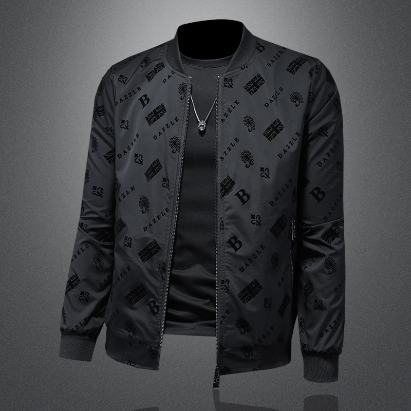 New DesignKorean Style Slim Fit High-quality Luxury Printed Design Fashionable Jacket, Plus Size Men 's Casual Zipper Jacket M-5XL