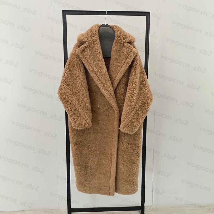 Designer Jacket Womens Fur Long Teddy Bear Jacket Authentic Women Winter Coat Warm Outerwear Overcoat Fashion Real Lambswool Coats Colored 3 76