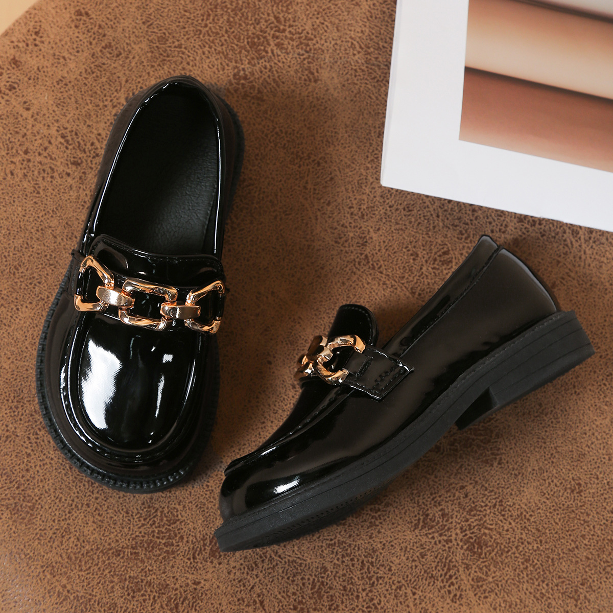 new Free shipping luxury Childrens shoes Fashionable and minimalist children's retro shoes new comfortable single shoes