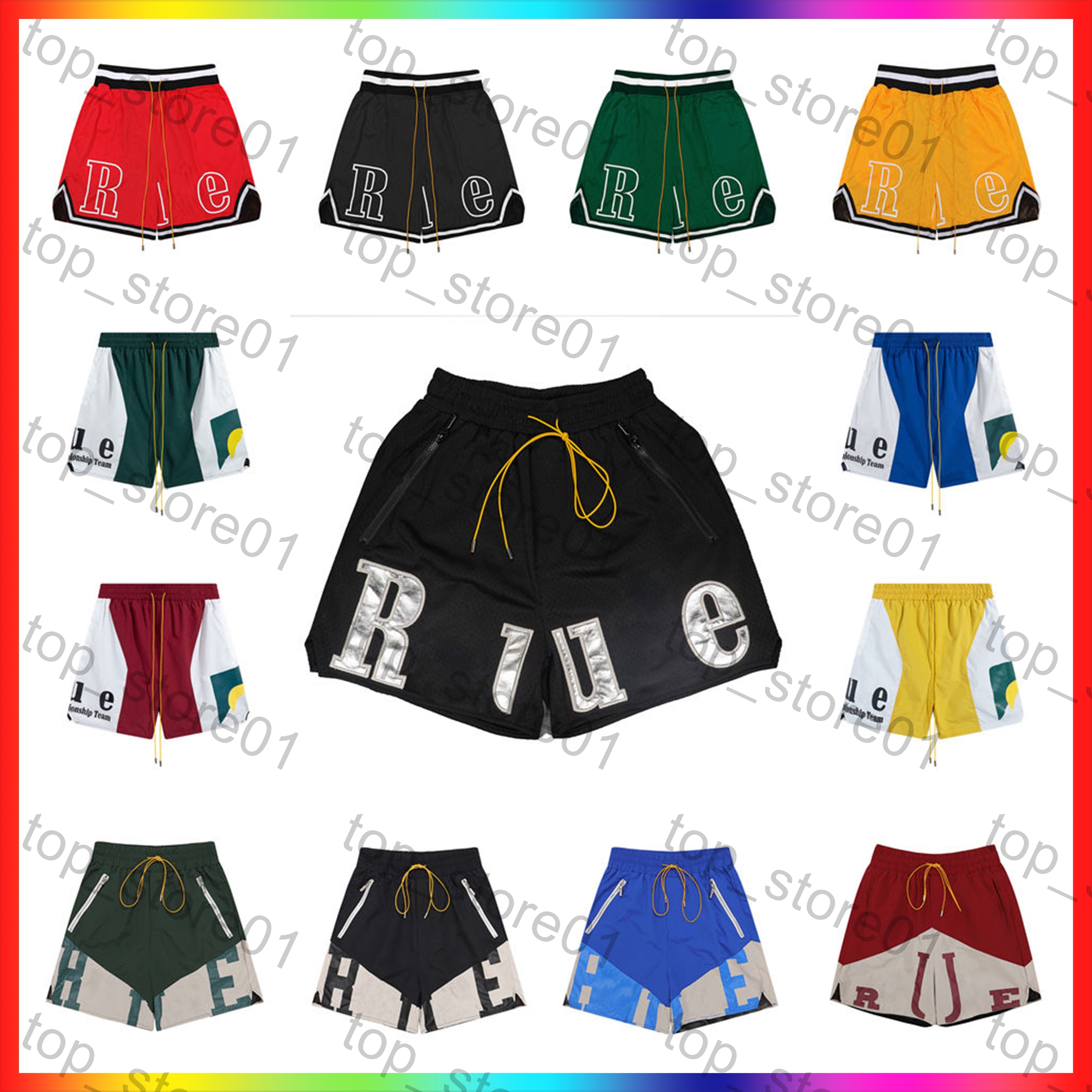 2026 Designer Shorts Hommes T-shirts Summer Fashion Maillots de bain Pantalons de plage Spider Sweat à capuche Nylon Mesh Cordon Zipper Tee graph