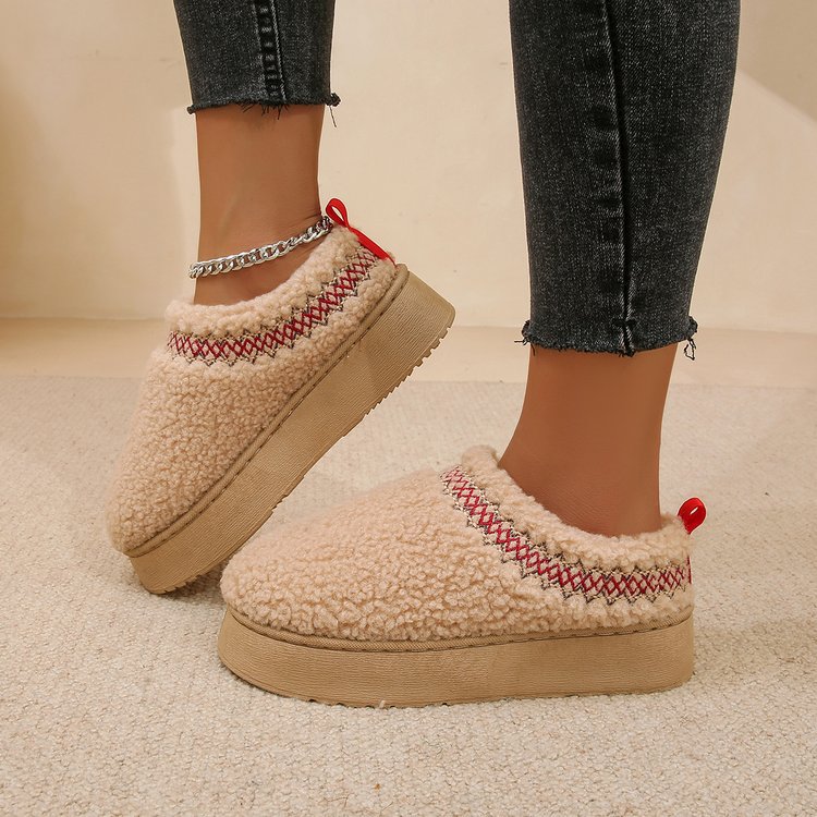 Free Shipping Worldwide Designer Luxury Thick soled toe half slippers for women in 2026 with plush snow boots lazy cotton shoes