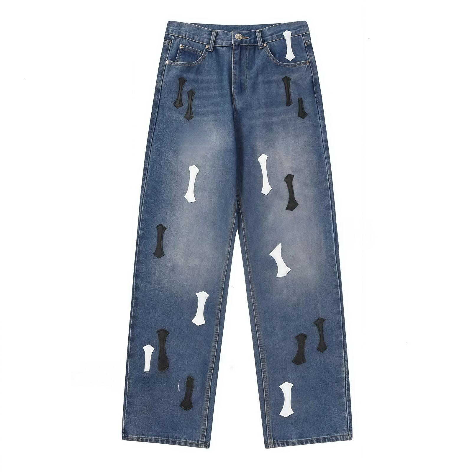Chrome leggings Jeans Chrome Men Women Luxury Chrome Sanskrit Jeans 2026 New Mens Trendy Brand Cross Patch Straight Long High Quality Pant lit