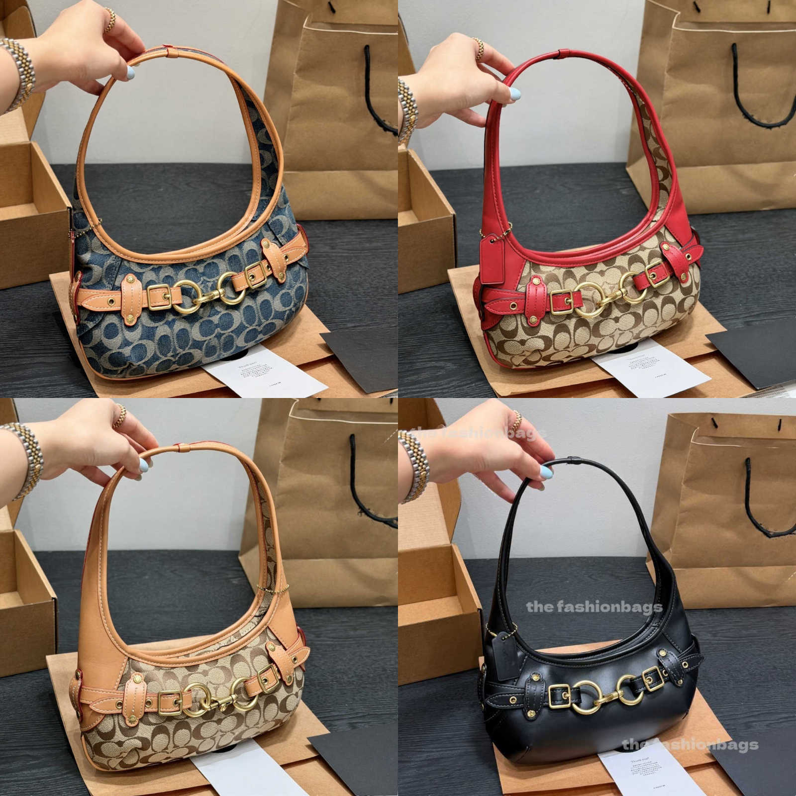 Totes 10A Luxury Shoulder Denim Bag top Quality BE LT ED ER GO Half Moon Saddle Bag Crossbody surface Handbag Womens Leather Underarm Fall/Winter Co