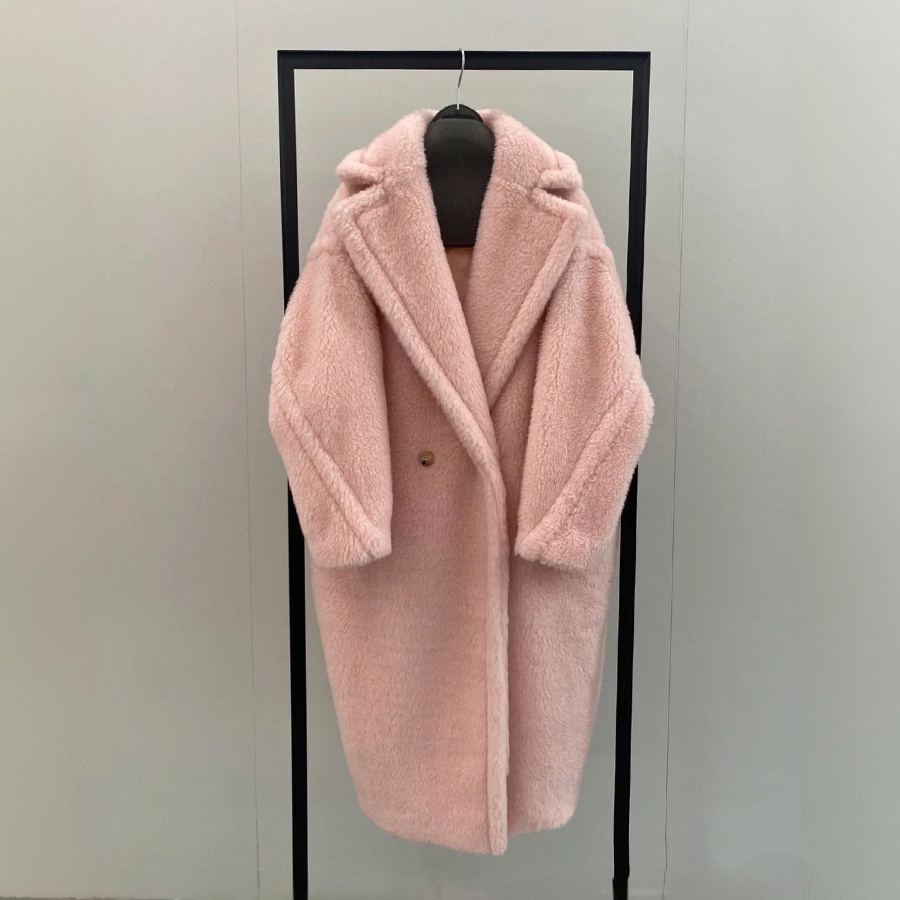 Designer Jacket Womens Fur Long Teddy Bear Jacket Authentic Women Winter Coat Warm Outerwear Overcoat Fashion Real Lambswool Coats Colored
