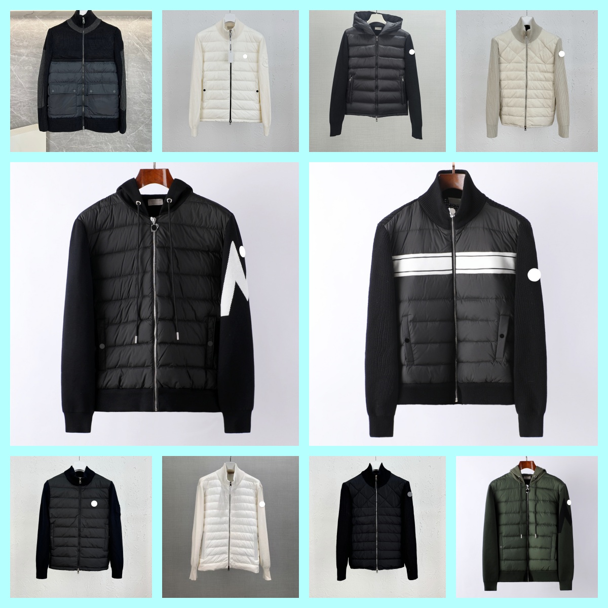 NEW Arm Pocket Badge Mens Down Jacket Fashion Designer puffer jacket Winter knit jacket arm have NFC Detachable Hat warm coat Size 1-6