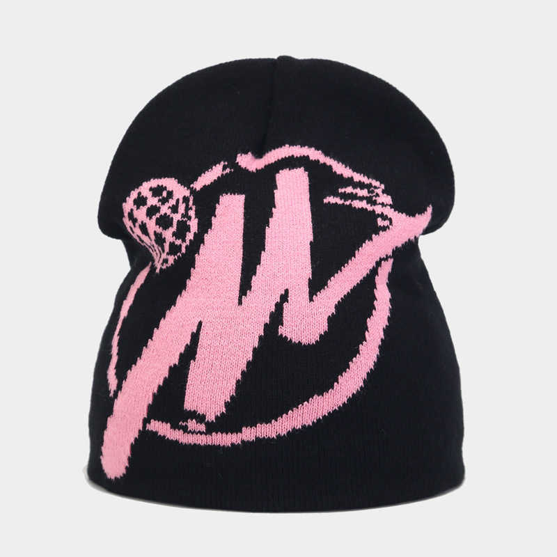 NewPunk tricot Hip Hop coloré rue pour femmes et hommes lettre crâne casquettes S260827ZMGU
