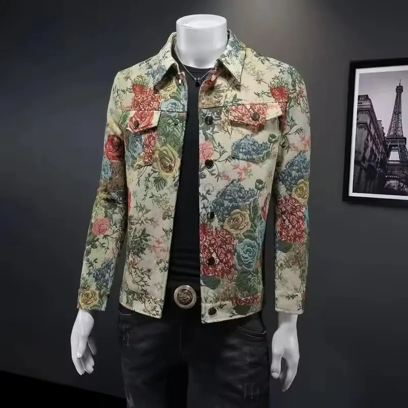 2026 spring arrival coat male high quality casual flower pattern jacket men autumn mens fashion casual jackets plussize 260826
