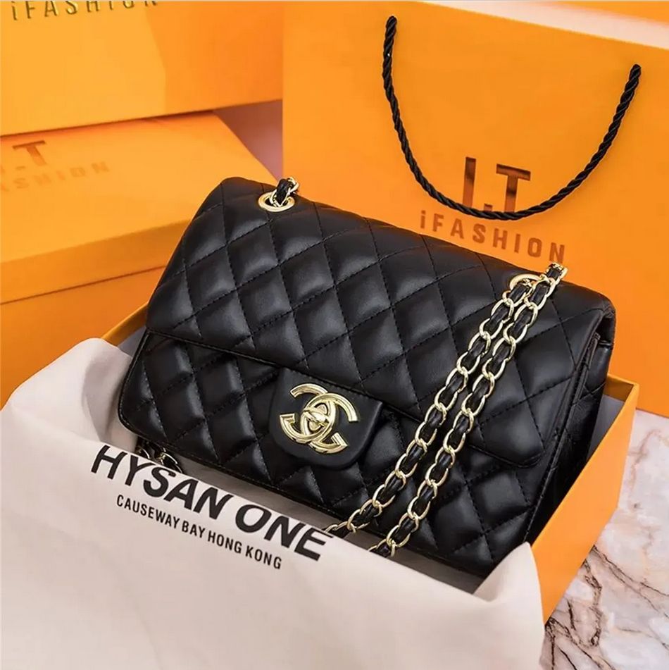 Designer bag Top Tier Quality handbag Flap Bag Luxury Designer 25CM Real Leather Caviar Lambskin Classic Quilted Handbag Shoulder Bag holder beach b