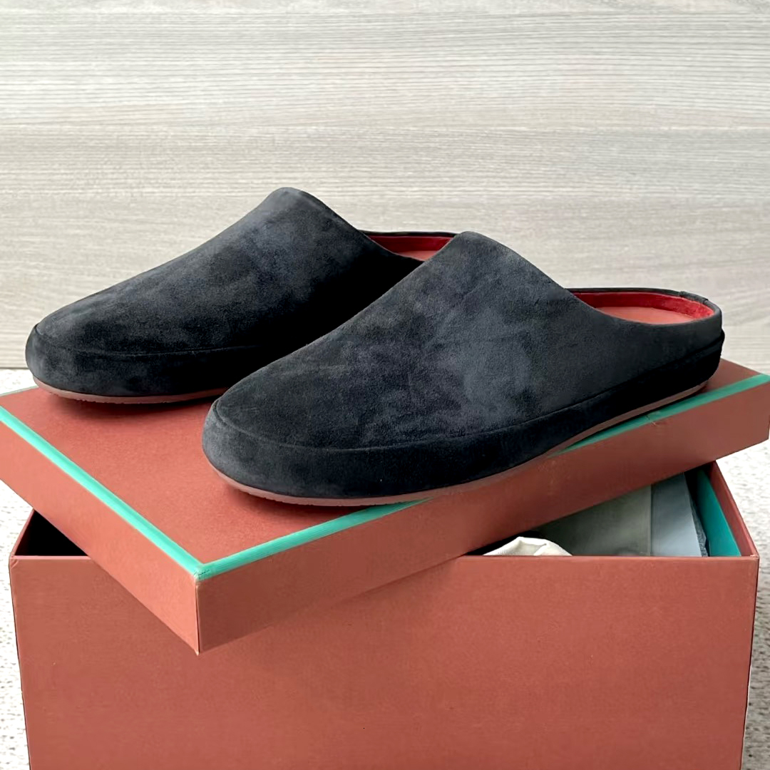 Classis Designer sandal loafers Summer Flat cowhide Tomoris Home shoes Outdoor Slippers Mule suede half slipper Men's comfort casual luxury sli