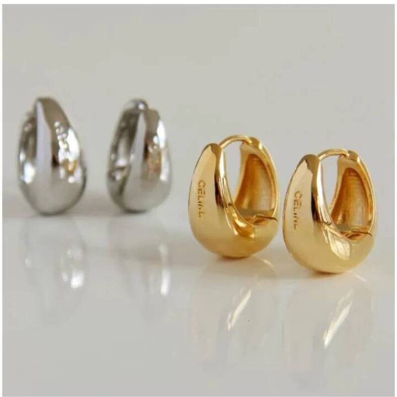Letter Design EarringsCircle Simple New Fashion Stud Womens Hoop Earring for Woman High Quality 2 Color Moissanite earrings