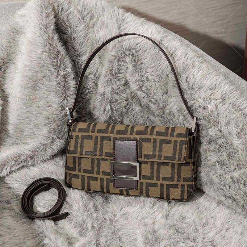 2026 Designer tasche bag High quality Women Crossbody baguette Bag Luxury Brand Vintage Canvas Messenger Bag Underarm half moon Handbag Purse Wallet