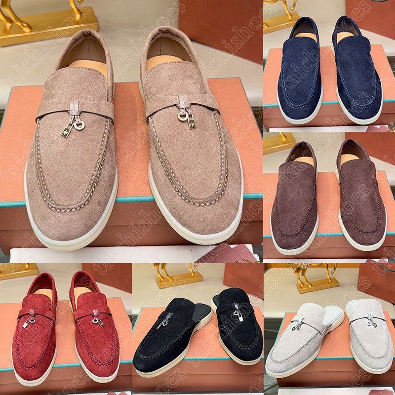 Designer Men Loafers Shoes Summer Flat Sandals Comfortable Women Autumn Casual Shoes Luxury Moccasin Slip On Suede Leather Shoe Low Top Shoes Size 3