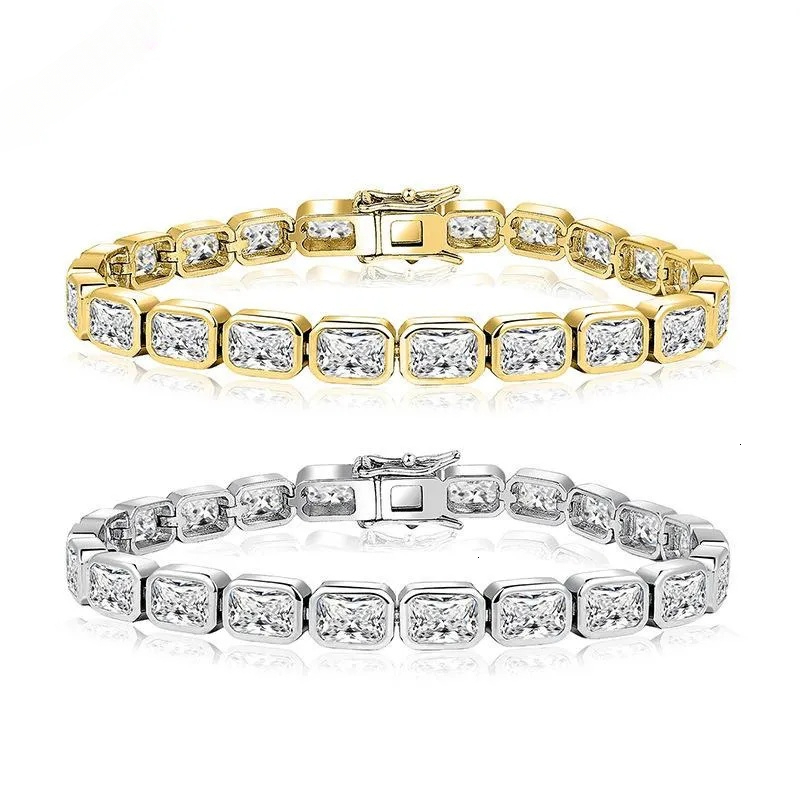 Hot Sale GRA Past Test High Quality Iced Tennis Bracelet 925 Silver Plated Full Sparkling Moissanite Wrist Chain Classic Unisex Jewelry For Party Da