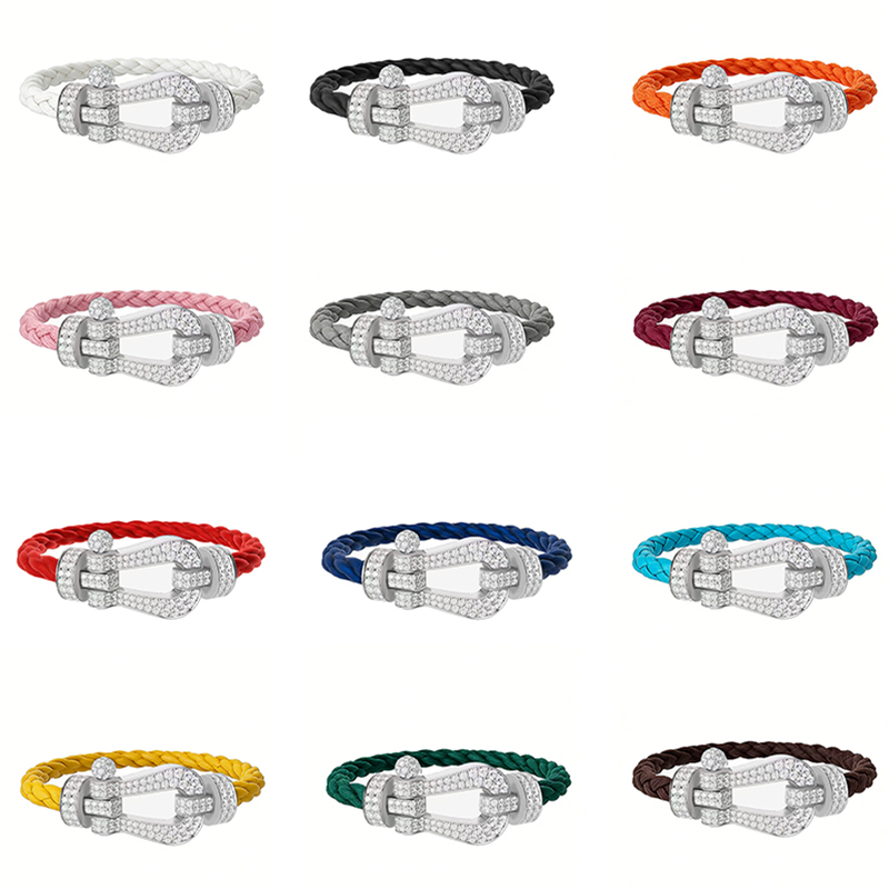 Classic Large Diamond Bracelet Stainless Steel Couple Style Men's Bracelet Jewelry Designer for Women