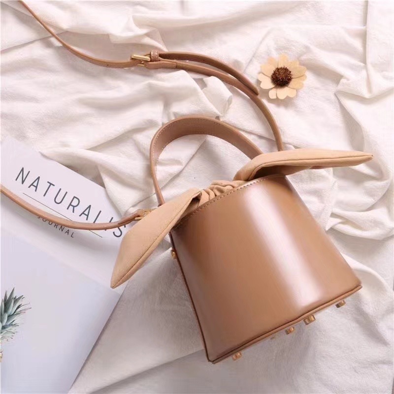 Sac de créateur Vintage de luxe femmes en cuir véritable oreille de lapin seau bandoulière sac à main simple décontracté Portable conception de n