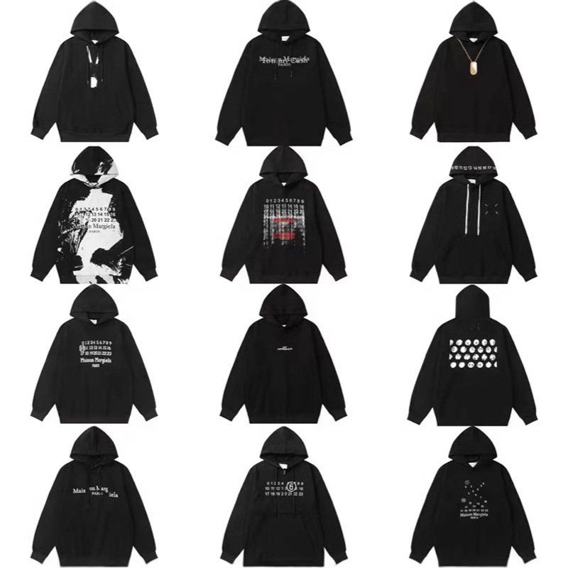 Designer hoodie Mens hoodie Digital Pattern Round Neck MM6 Short Sleeve Fashion Hip Hop loose sleeves Pullover T shirt Luxurys Fashion Tops Shirts