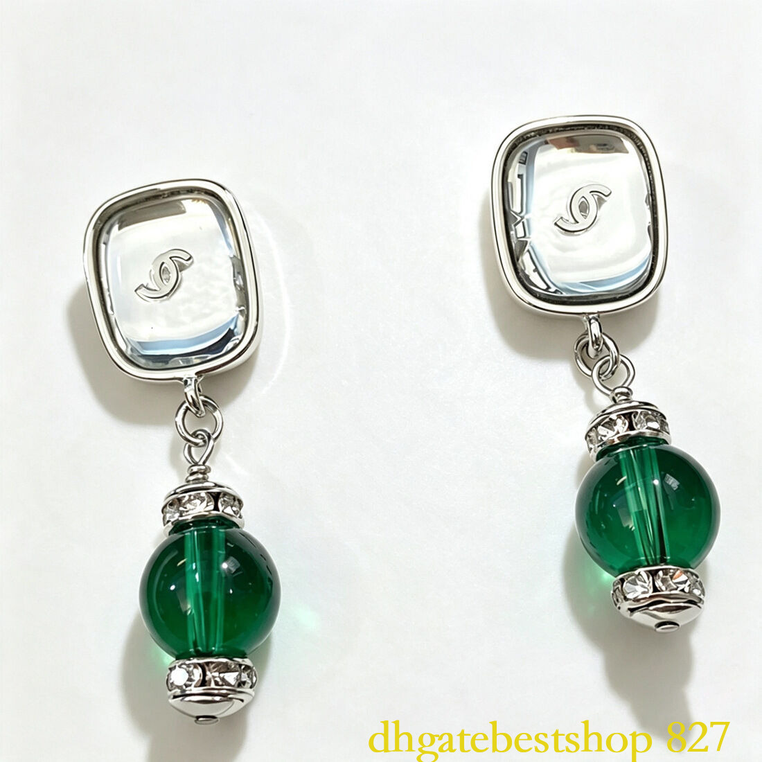 Designer channel earrings New Square Rock Candy Earrings Pendant Everyday Classic Style cc earrings