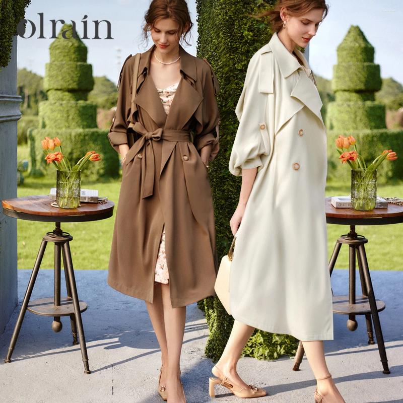 Women's Trench Coats OLrain French Coat 2026 Spring Belted Long Office Lady Elegant Fashion Outerwear Woman Clothing O57QF59050 68