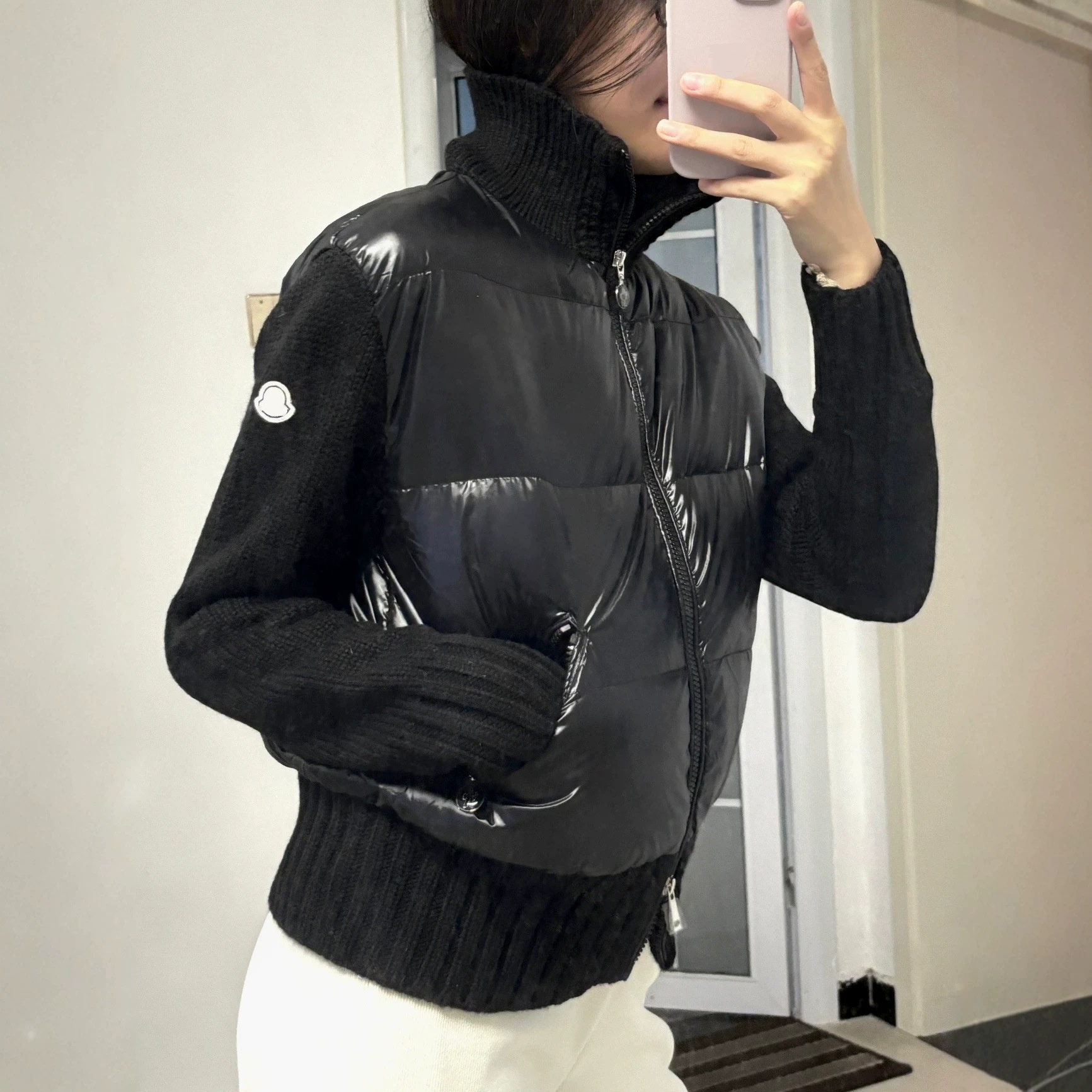 cari Puff Jacket Womens Designer Jacket Winter Outdoor Windproof Thickening Warm Knitted Splicing Down Jacket Coat Womens Fashion Casual Thin Jacket