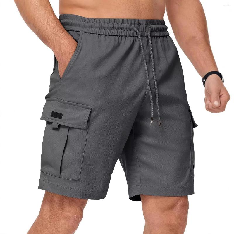 Men' s Shorts Mens Cargo Knee Pants Zipper Pocket Summer