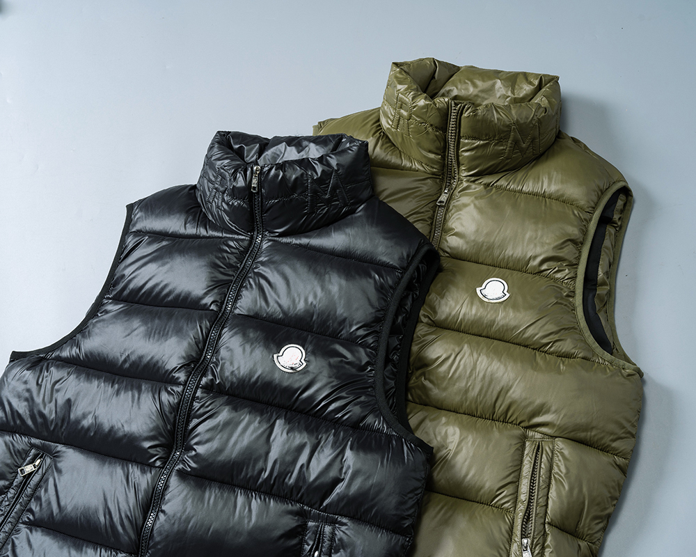 Mens gilet designer vests jacket body warmer loose coat goose waistcoat feather material graphite gray black and white blue fashion trend couple coa