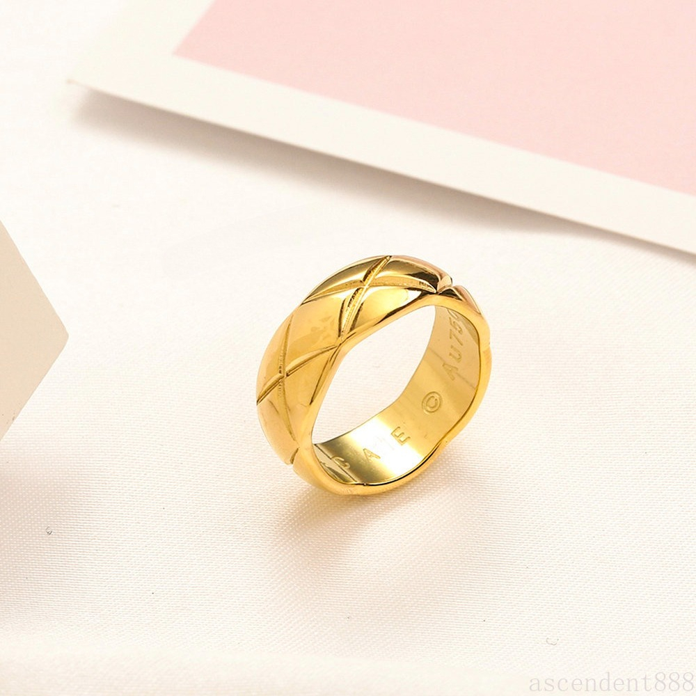 Love Rings Women Designer Rings Luxury Wedding Jewelry 18k Gold Plated Copper Ring