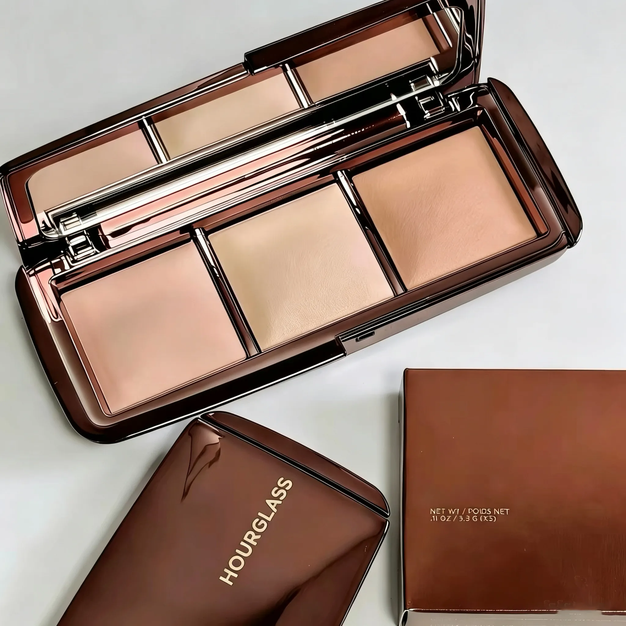 Hourglass Face Bronzers 3.3g*3 Ambient Lighting Palette Bronzers Highlighters Lumiere Contouring Powder Matte Natural Beauty Makeup Color Radiant Di