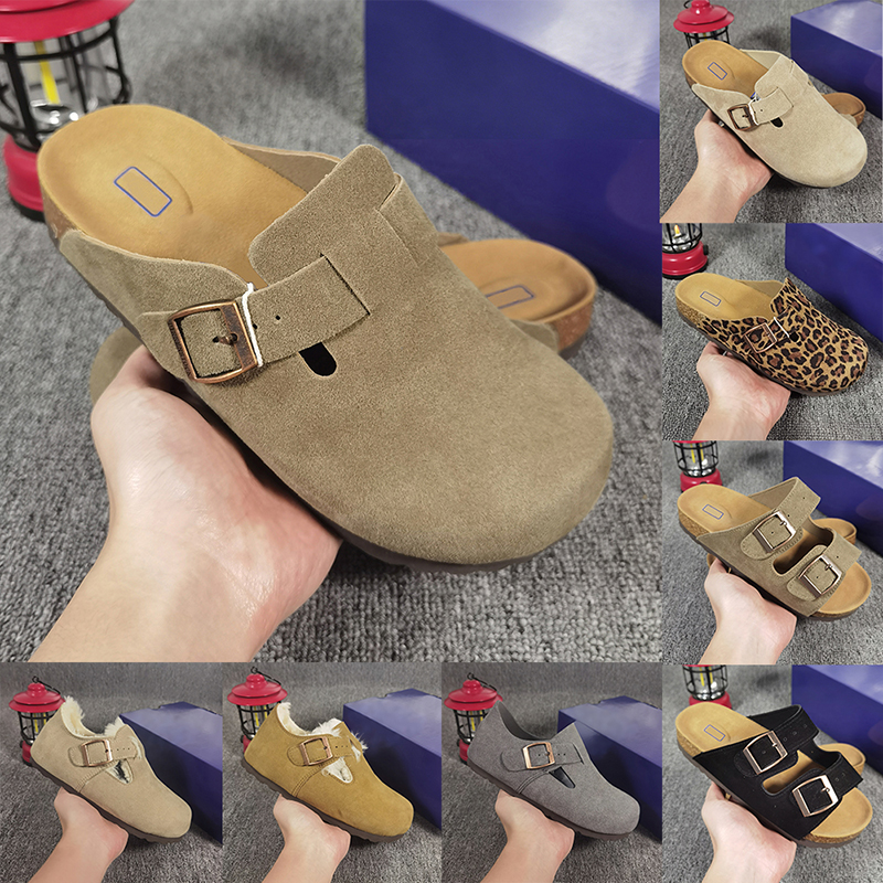 Germany Designer slides birkenstockksandal Boston London Shearling Clogs Slippers birkinstoks sandals Arizona soft footbed Suede Leather Womens Mens