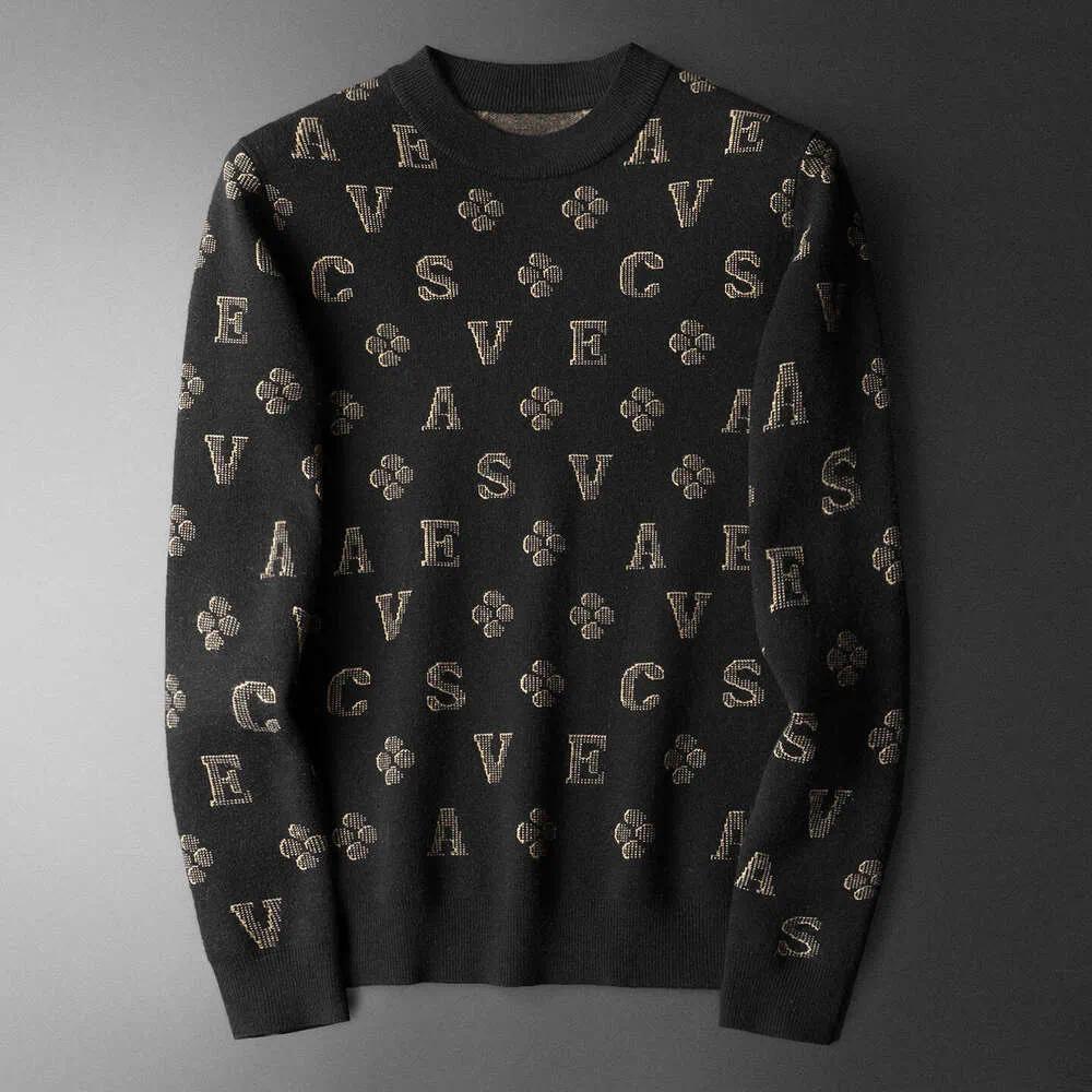 2025 Winter New Knitted Trendy Men's Casual Crew Neck Sweater