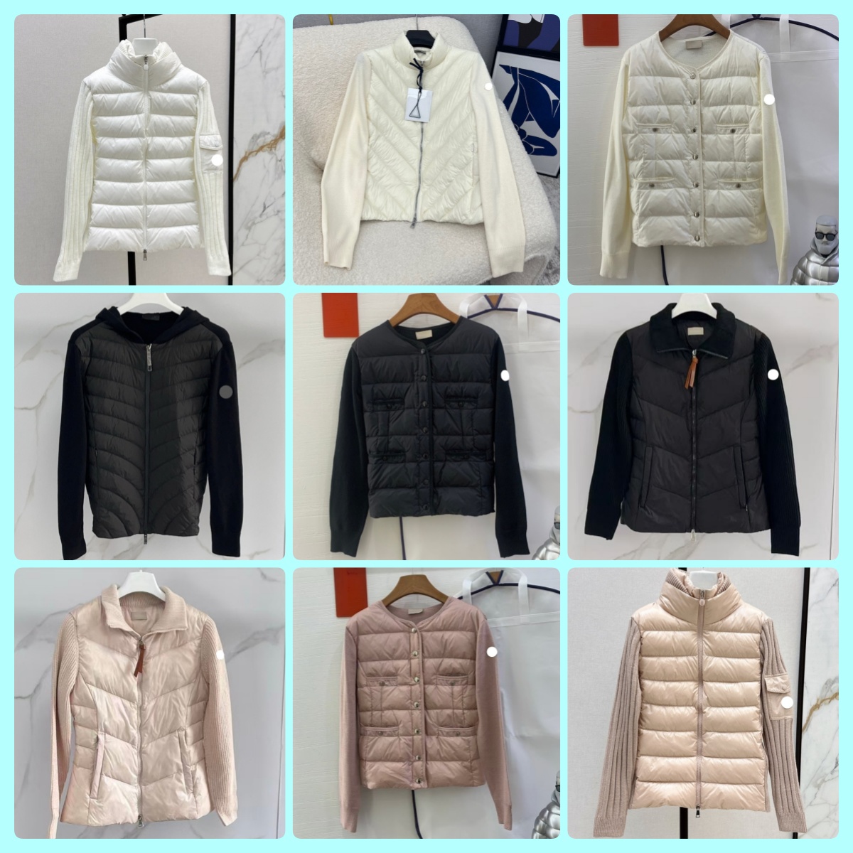 Designer women knitted down jacket puffer jacket coat brand high quality slim fit stand up collar cardigan cotton breathable lightweight comfort