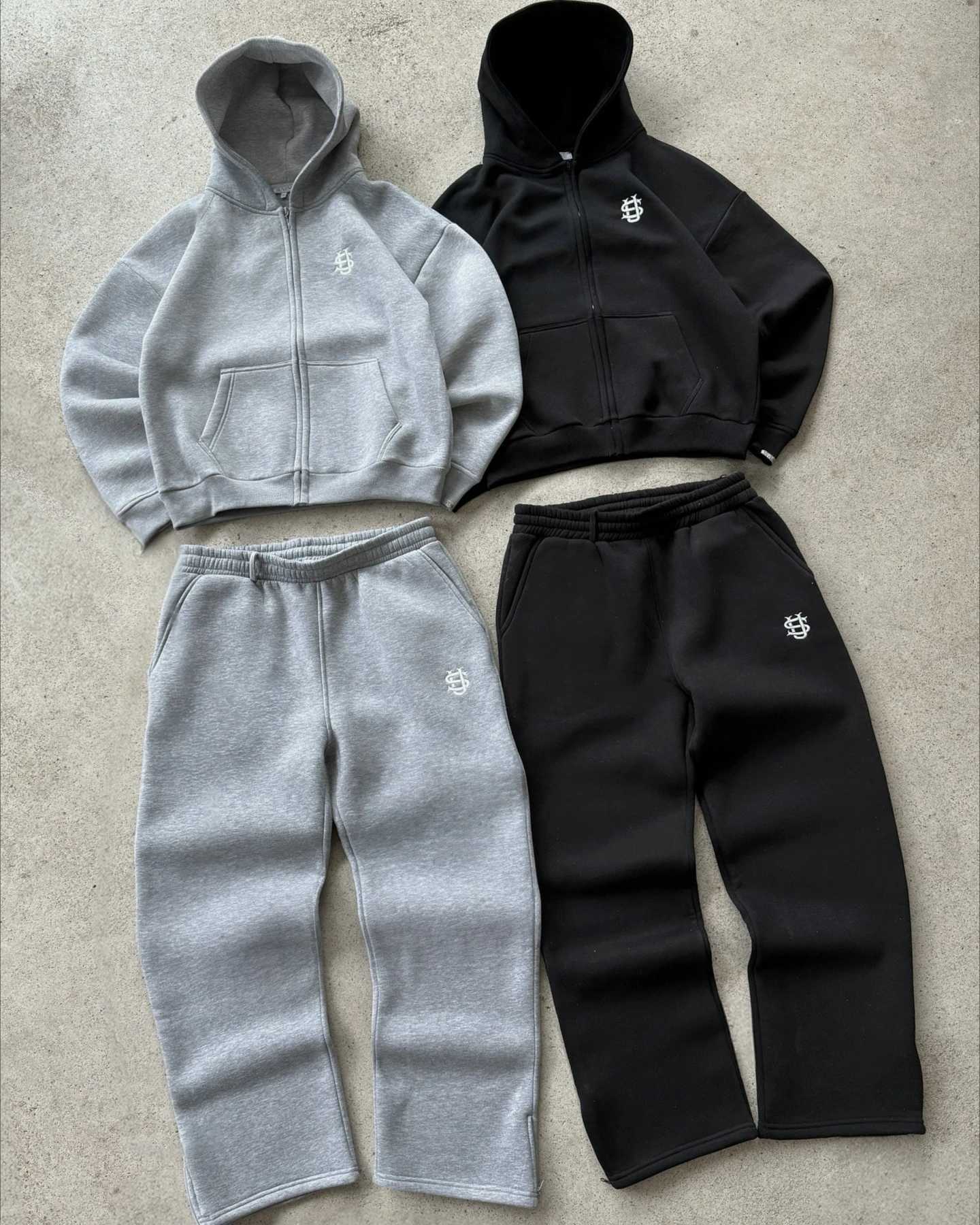Men Tracksuit Streetwear Women Joggers Y2K Harajuku Letter Graphic Embroidery Oversized Zipper Sweatshirts Gothic Straight Pants C260827