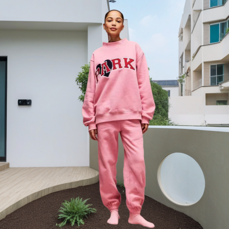 Parkers Brodé Mockneck Sweatshirts Sweat-shirt sans capuche à pois Rose Marron Vêtements d'automne Coton Femmes Designer Jumpers Mode Sweats à ca