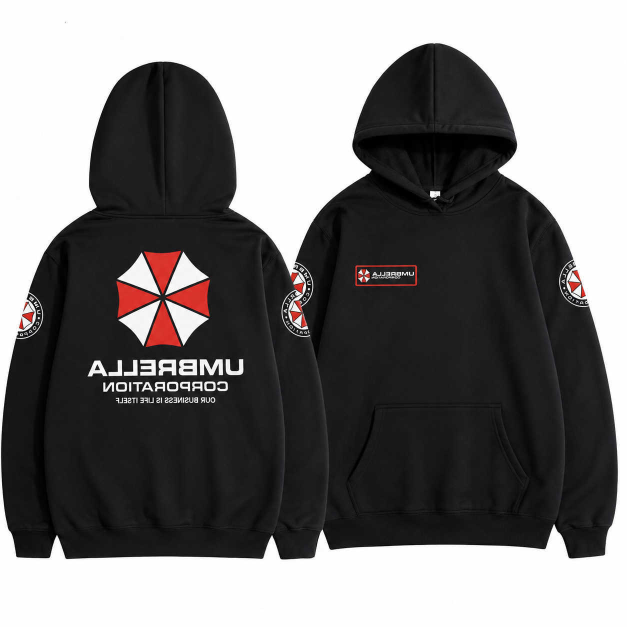 Evil Umbrella Resident Corporation Hooded Sweatshirt Iconic Slogan Printed Perfect for Game Fans Men's Autumn Winter HoodedT260827