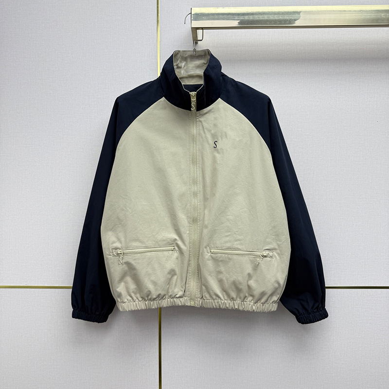Contrast Color Cargo Jacket Designer Fashionable Lightweight Stand Collar Jacket Workout Pants Set Women Windproof Zip Overcoats