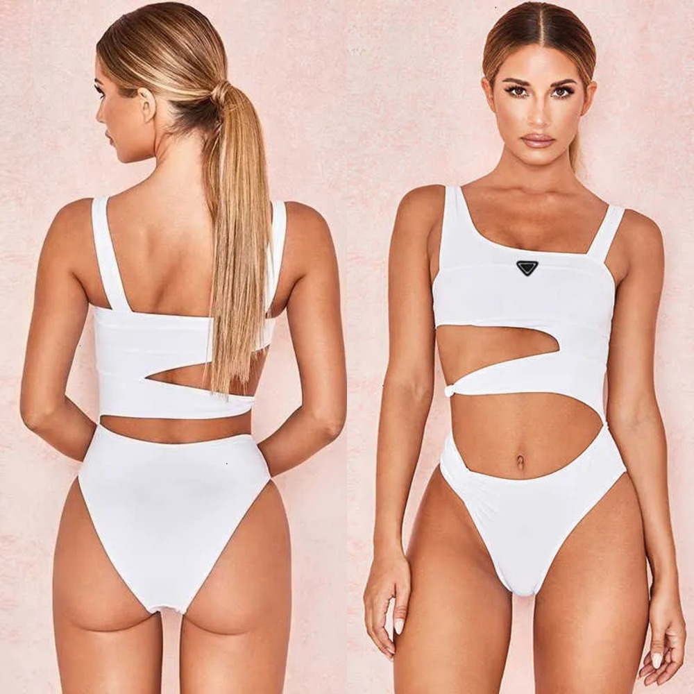 Women's Swimwear designer Designer Sexy White Swimsuit Women Cut Out Push Up Bathing Suits Beach Wear Swimming Suit For HHMQ 11