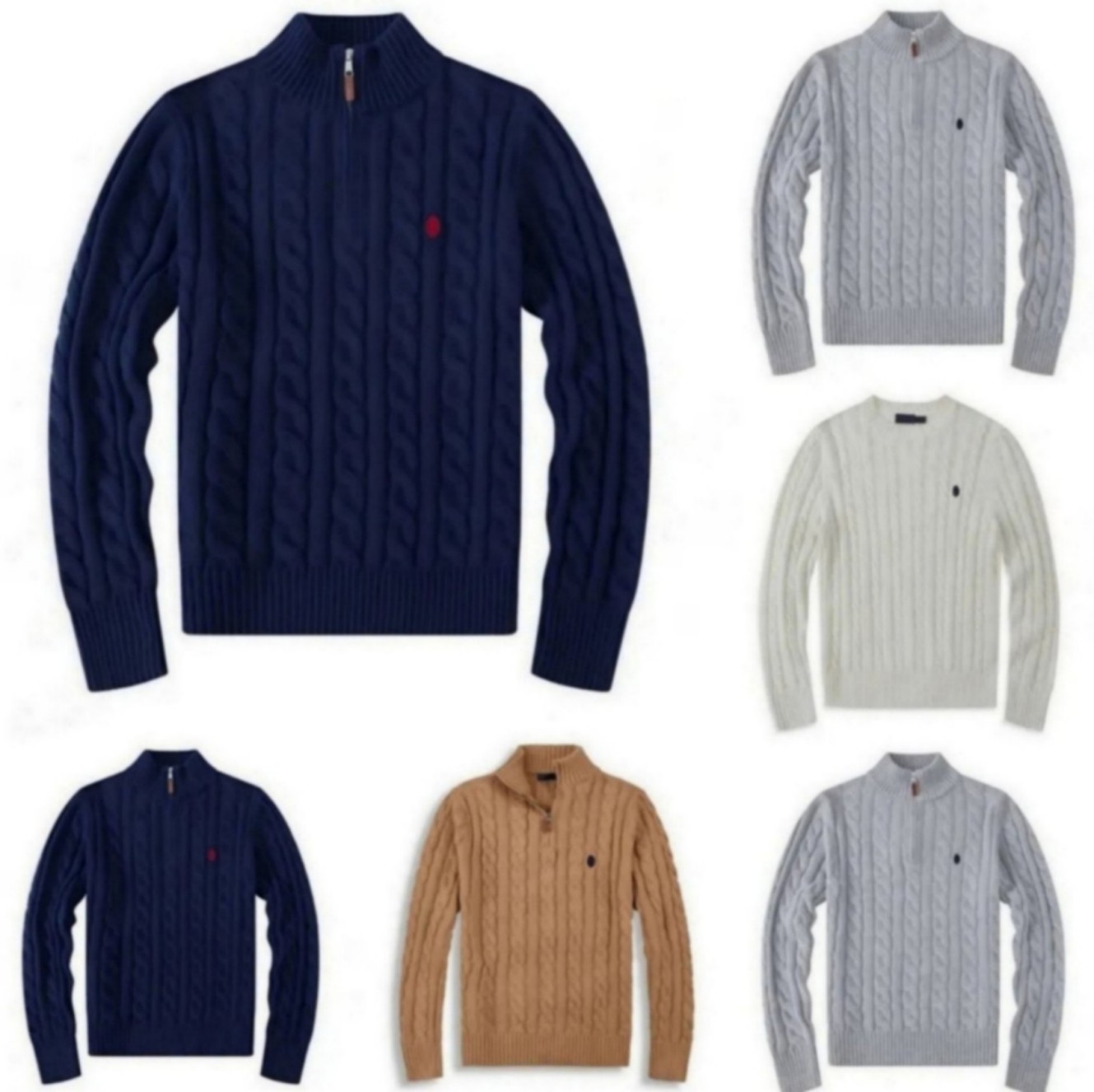 polo sweater men quarter zip designer knit sweaters pullover pullover half zipper luxury casual small horser jumper autumn wool women hoodie chandai