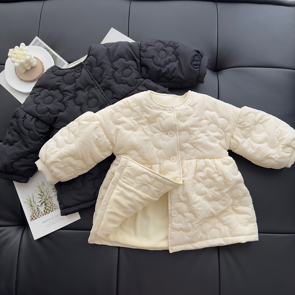 2026 cologne New In Stock Delivery Of Girls' Padded Jackets Winter Clothing Children's Korean perfume Style Thickened Mid Length Warm Puff