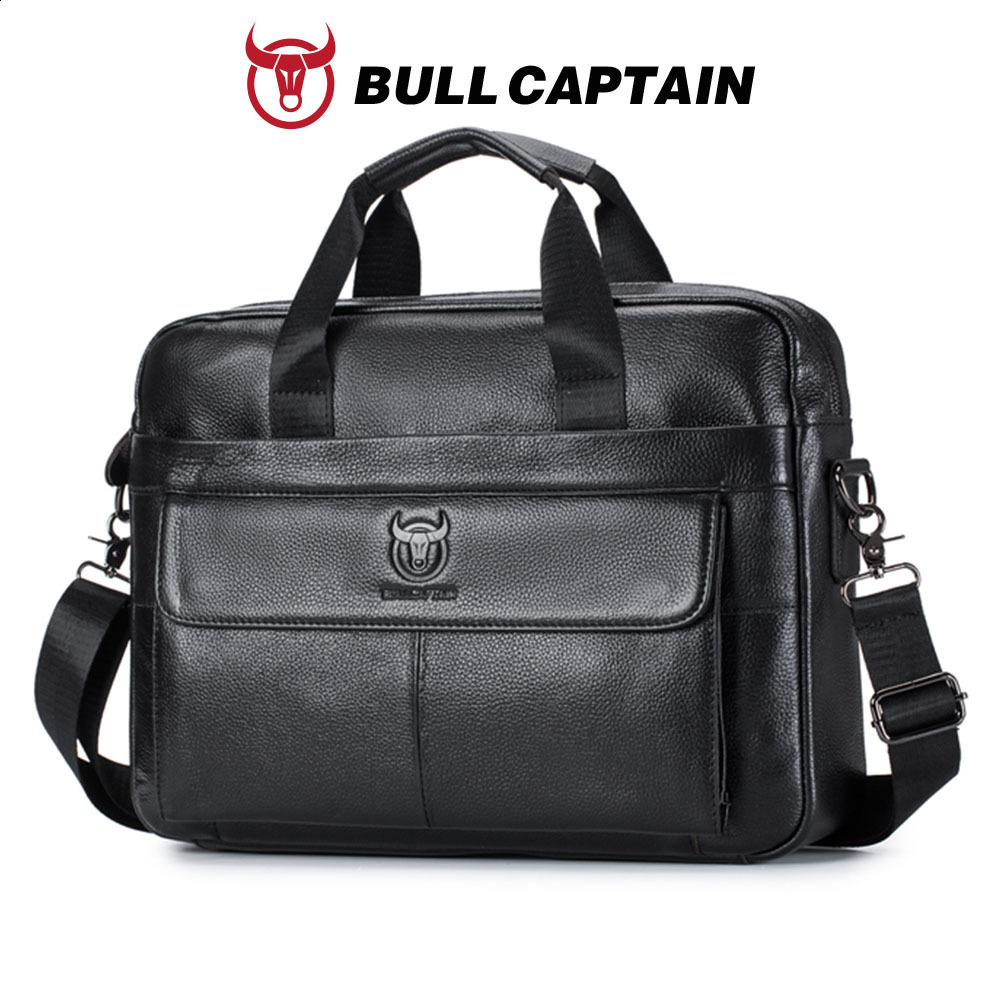 STEEL LION Genuine Leather Mens Briefcase Large Capacity Crossbody Computer Bag with Single Shoulder Strap Luggage Fixing Belt 250901