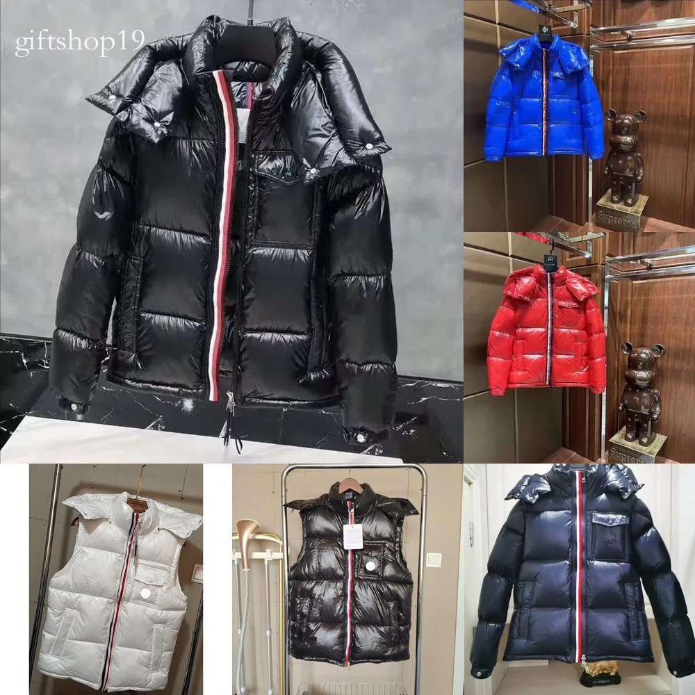 55 Men's Puffer Jacket Designer Jackets Down NFC Arm Scan Round Zipper Grey Interior Winter Warm Windproof Shiny Matte Material M 5XL New Fashi
