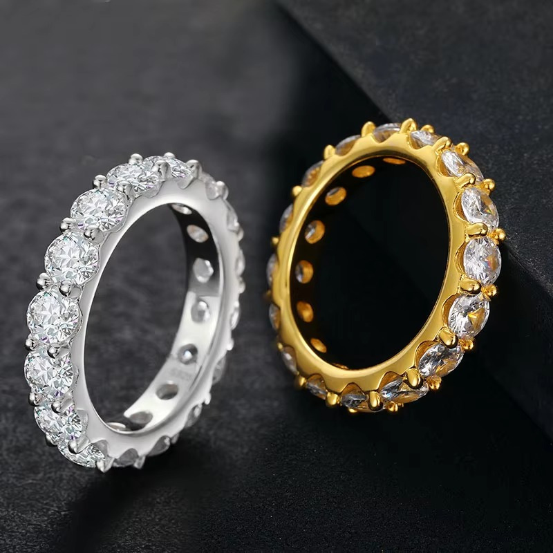 Unisex Sterling Silver 925 Moissanite Rings High Quality Classic Style Natural Stone Jewelry for Men Wedding and Party