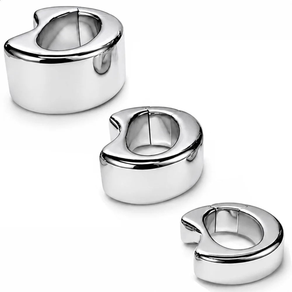 Stainless steel penis lock cock Ring Heavy Duty weight male metal Ball Stretcher Scrotum Delay ejaculation BDSM Sex Toy for men 260827