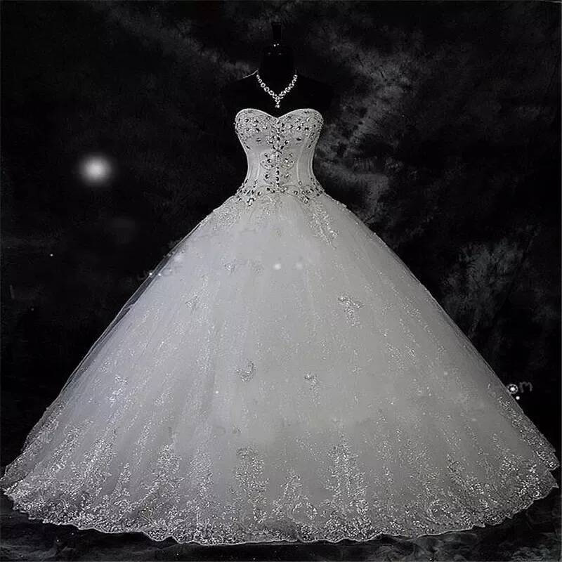 Rhinestone Vintage Plus Size Wedding Dress Lace Up Bridal Gowns Robe De Mariage Qc1095 Mb828