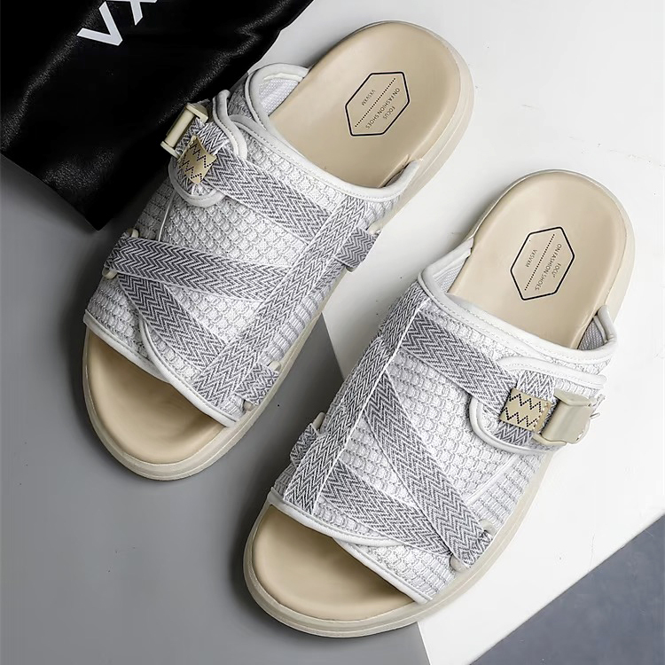 Functional strap slippers Designer slide Men Brand Visvim Beach pool sandal Shock absorbing Summer sandale CHRISTO luxury Women Nylon Flat casual Ho